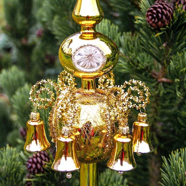 Christbaumspitze "Old Lauscha" uni gold