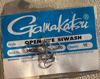 Gamakatsu Open Eye Siwash Angelhaken 10005 Größe 10, Menge 10. Japan. Neu.