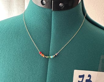 Gold Plated Sterling Silver 925 Chakra Beaded Necklace