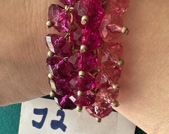 Cha Cha Style Bracelet Pink/ Purple Beads