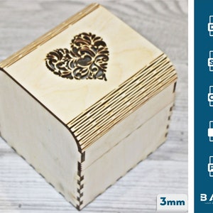 Laser Cut Jewellry Gift Box Svg Files, Wooden Gift Box Laser Cut, Vector Files For Wood Laser Cutting Valentine&#39;s Day Gift