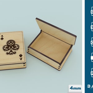 Titular de las cartas de póquer, Caja para cartas de póquer - Archivo cortado por láser - Titular de la tarjeta de póquer - Caja svg - Caja de juego - Caja de corte láser - Archivos GlowForge