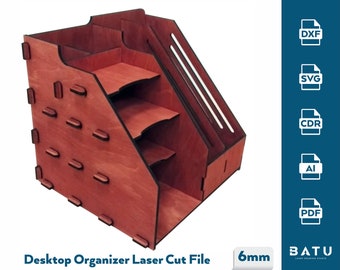 Laser cut organizer svg file Glowforge organizer svg Organizer storage svg cricut Organizer vector laser cut template Organizer dxf file