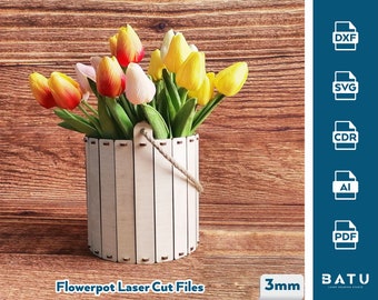 Laser Cut Flower Basket Template | Wooden Easter Egg Bowl (Digital Download)