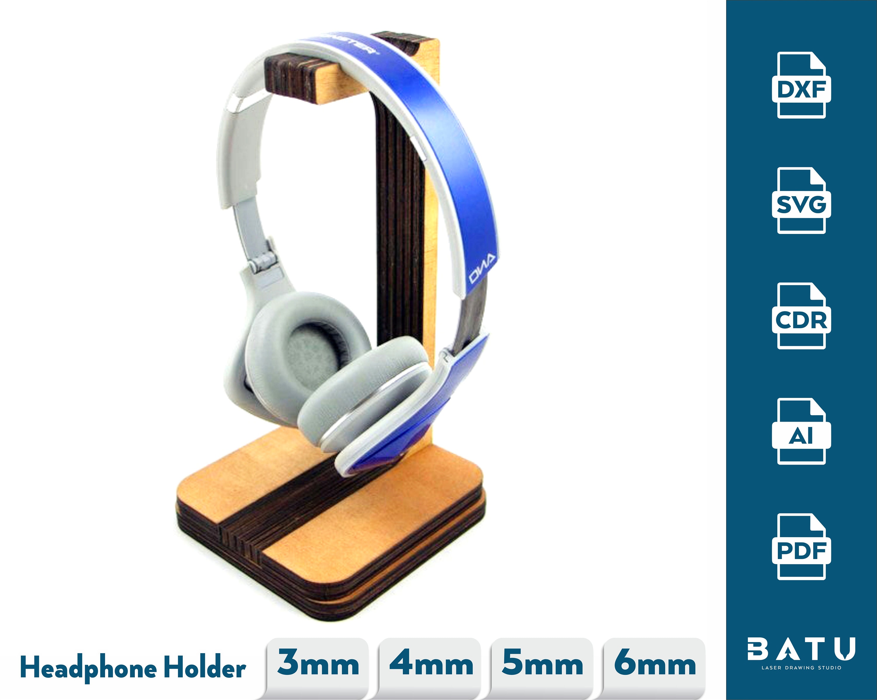 Laser Cut Headphone Stand, Headset Holder, Cnc Cut File,