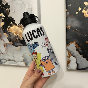 Numberblocks Personalisierte Kinder - Wasserflasche Personalisierte Numberblocks Sport Trinkflasche - Personalisierte Number Blocks Trinkflasche