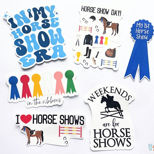 HORSE SHOW Day | Equestrian Funny Vinyl Horse Sticker Pack | Fun Horse Gift | Horse Show | Birthday | Waterproof High Quality | 6 STICKERS