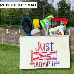 Just Jump It Pony Horse Show Zipper Pouch | Makeup Accessories Bag | Equestrian Gift Idea | Horseback Rider | FREE SHIPPING