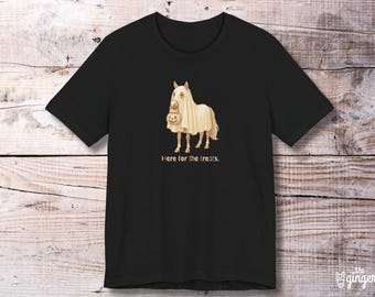 Here for the Treats Horse Halloween Equestrian T-Shirt, Funny Barn Tee for Horse Lovers | Unisex Short Sleeve Bella Shirt | Free Shipping