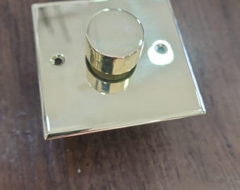 Hand Engraved Solid Brass Dimmer Switch | Unlacquered Brass Light Switch | Luxury Vintage Wall Hardware