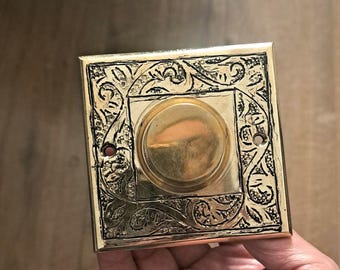 Hand Engraved Solid Brass Dimmer Switch | Unlacquered Brass Light Switch | Luxury Vintage Wall Hardware