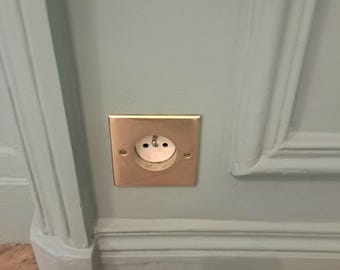 engraved brass switch ,Moroccan copper socket plate, antique Copper socket ,personalized gift