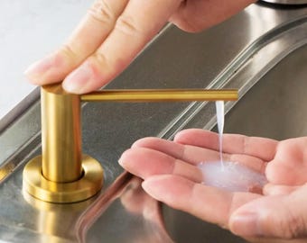 Solid brass kitchen soap pump ,High-end soap dispenser , Stylish and durable sink accessory