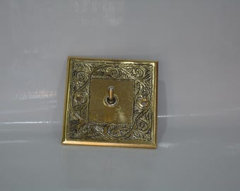 engraved brass switch ,Moroccan copper socket plate, antique Copper socket ,personalized gift