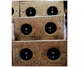 Antique unlacquered brass wall socket | Aged solid brass double electrical outlet | Luxury vintage wall hardware