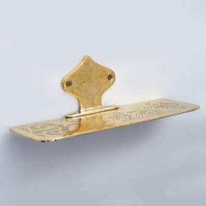 Massives Wandregal aus Messing mit Gravur, kleines Badezimmerregal aus Messing mit Gravur – authentische marokkanische Handwerkskunst