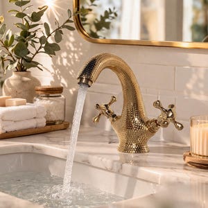 AIMOYO Robinet Salle de Bain Rétro, Monocommande Mitigeur Lavabo en