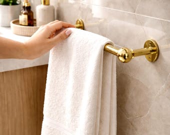 Solid Brass Towel Ring Holder | Classic Bathroom Wall Ring | Vintage Style Hand Towel Hanger | Luxury Brass Hardware Decor