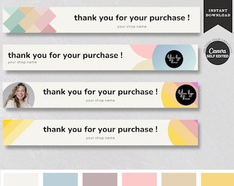 Etsy Order Receipt Banner Template: Customizable Shop Branding Kit (Canva Editable, Digital Download)
