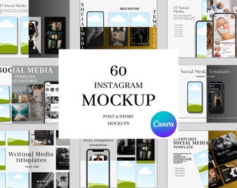 Instagram Mockup Templates | Digital Product Mockups | Etsy Listing Mockup template | Social Media mock ups - Phone Mockups | Canva Mockup