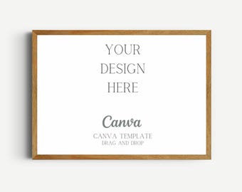 Landscape Frame Mockup: Canva Art & Print Template (Digital Download)