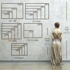 Horizontal Sizing Wall Art Size Guide: Horizontal Ratio, Editable Canva/photoshop ...