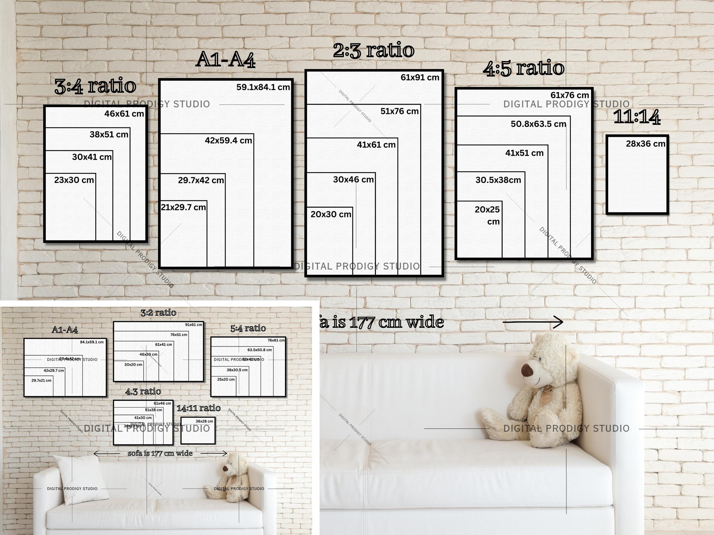 Art Size Guide: Printable Frame Size Comparison (canva Editable ...