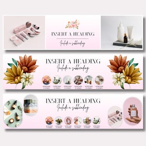 Etsy Shop Banner Template Set: Minimalist Canva Mockup (Editable)