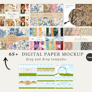 Digital Paper Mockup Templates: Seamless Drag & Drop for Etsy (PDF)
