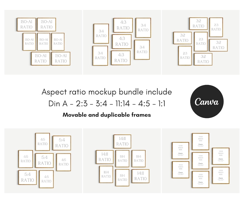 Movable Frame Mockup Kit: Customizable Interior Mockups (canva) - Etsy