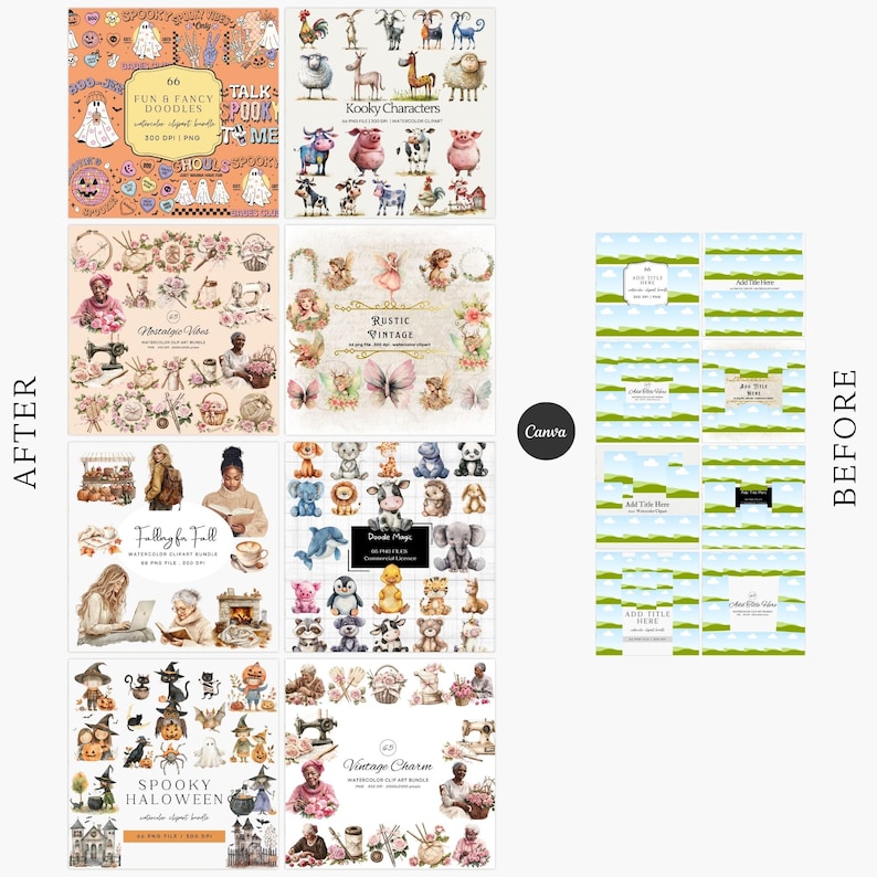 Canva Clipart Mockup Templates: Etsy Listing Images (Digital Download) image 4