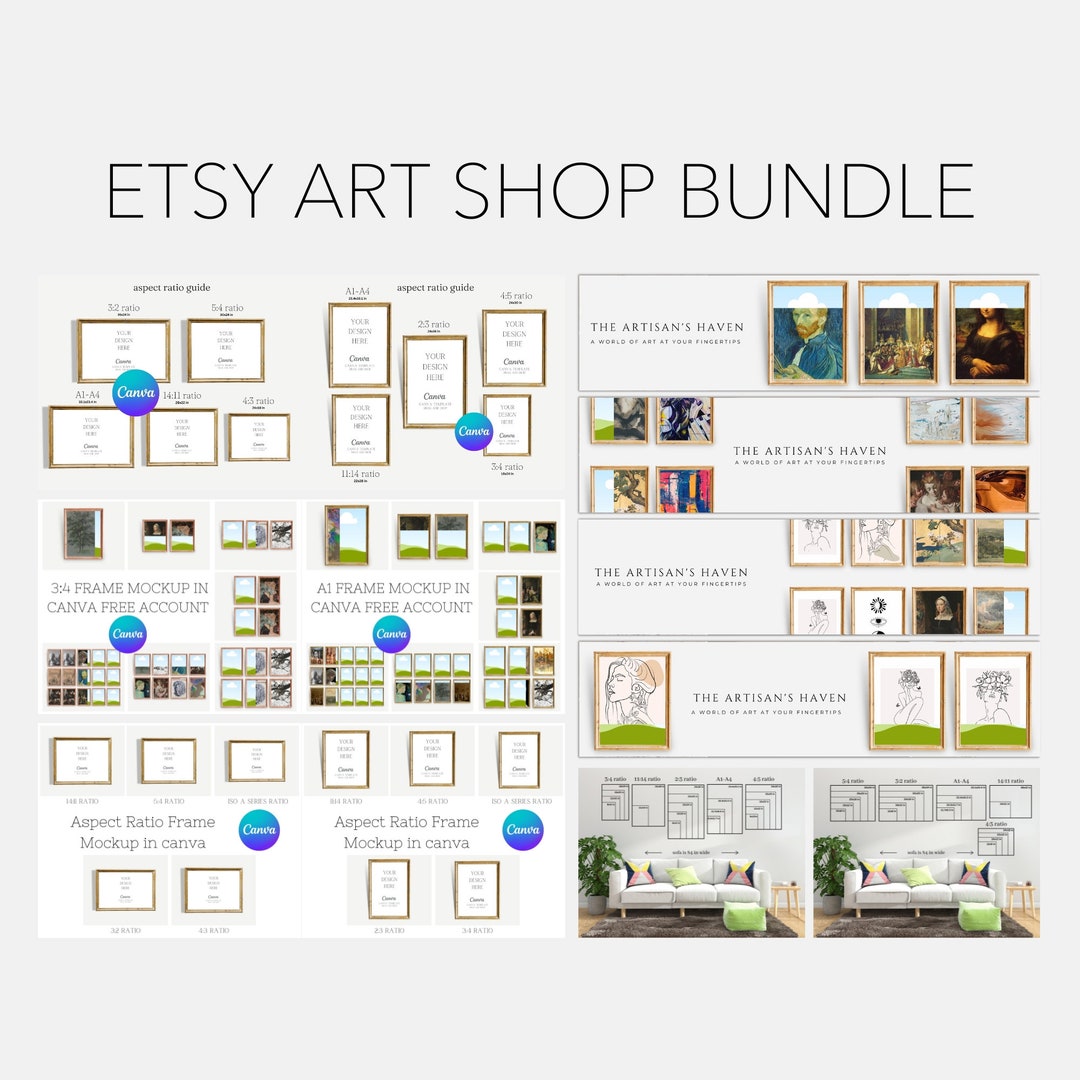 Etsy Shop Kit Wall Art Shop Kit Etsy Art Shop Branding , 4 Etsy Banner ...