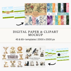 Etsy Listing Mockup Templates: Paper & Clipart (Digital Download)
