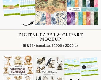 Etsy Listing Mockup Templates: Paper & Clipart (Digital Download)