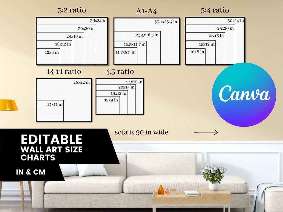 Horizontal Wall Art Ratio Chart Wall Art Size Guide, Poster Size Guide 