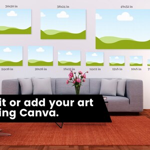 Canvas Comparison Wall Mock Up, Canvas Size Guide and Smart Mockup ...