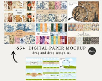 Digital Paper Mockup Templates: Seamless Drag & Drop for Etsy (PDF)