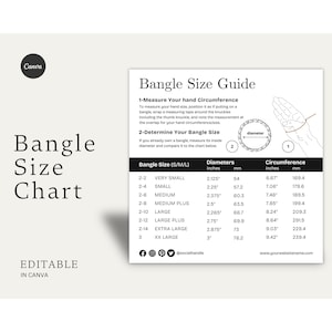 Bewerkbare armbandmaattabel | Afdrukbaar sjabloon armbandmaat voor perfecte pasvorm | Maatkaart lengte sieraad:
