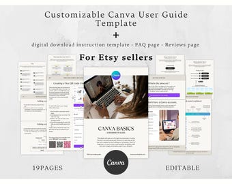 Etsy Seller Canva Guide Template: Product Listing & QR Code (Digital Download)