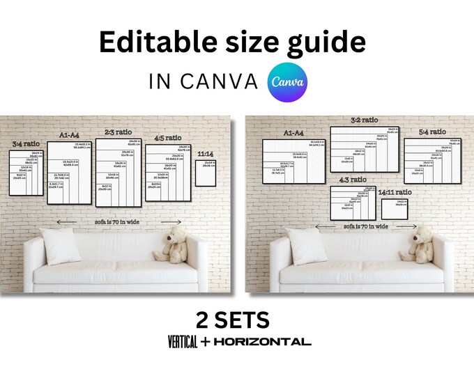 Wall Art Size Guide, Art Ratio Chart, Print Size Comparison, Poster ...