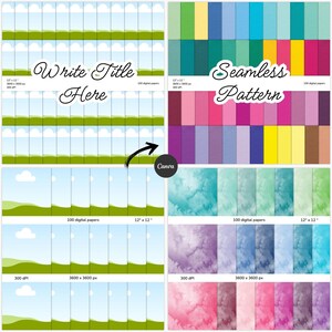 canva Digital Paper Mockup Template | Seamless Pattern Mockup, Etsy Thumbnail Mock Up | Wrapping Paper Mockup | Paper Pack Mockup