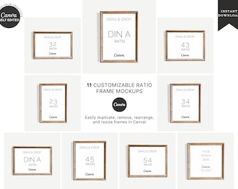 Canva Frame Mockup Set: Vertical & Horizontal Wall Art (Digital Download)