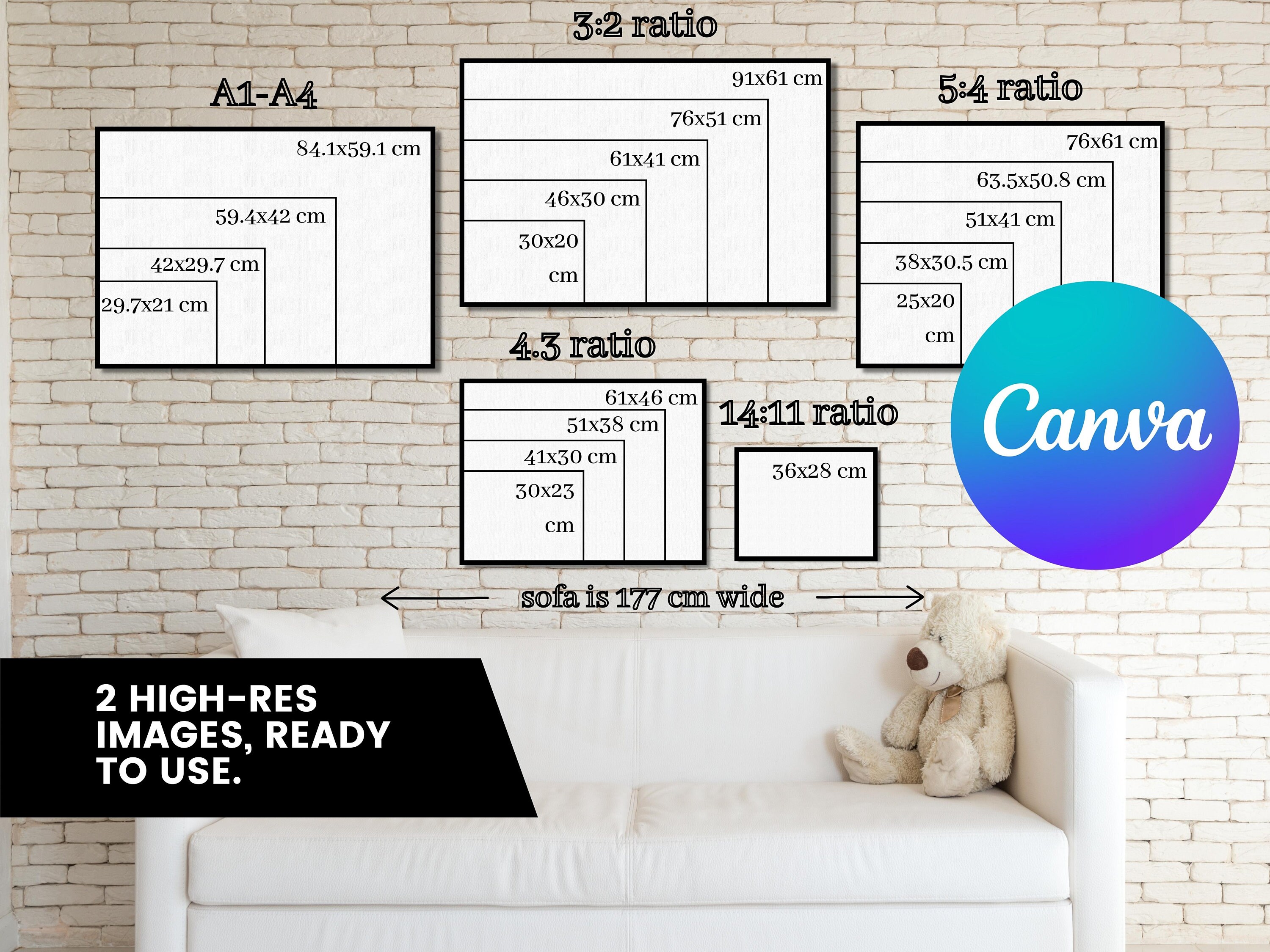 Art Print Size Guide Ratio Size Guide Picture Frame Size Etsy UK