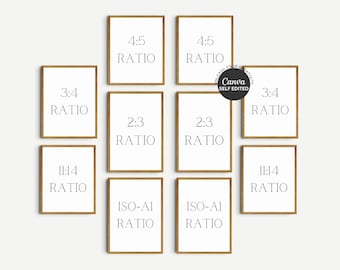 Gallery Wall Frame Mockup: Boho Style, Canva Editable (Digital Download)