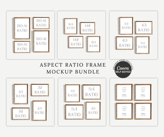 Canva Wall Art Frame Mockup Bundle: Drag & Drop Template (Digital Download)