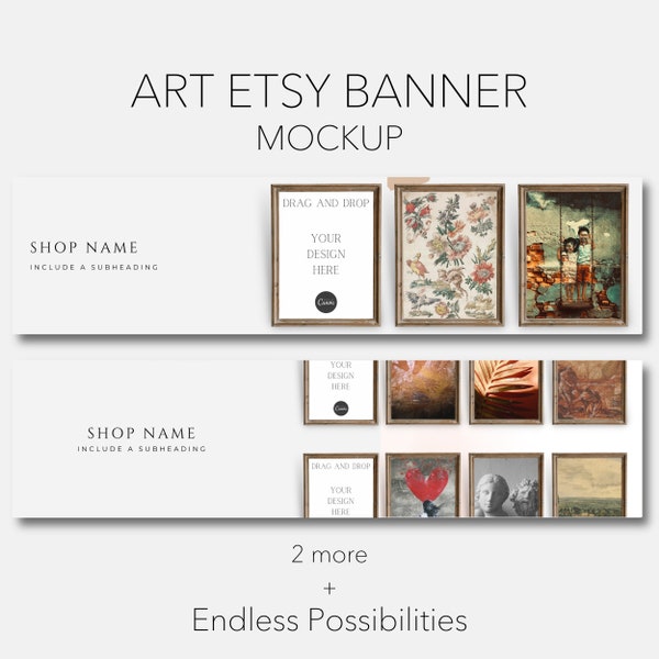 wall art Banner Mockup, Etsy Shop Banner Mockup, Frame Mockup Banner, Mockup For Prints, Frame Mockup canva Template, poster frame mockup