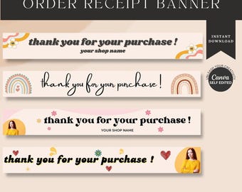 Etsy Order Receipt Banner Template: Customizable Shop Banners (Canva Editable)