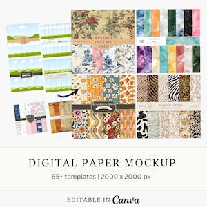 Canva Digital Paper Mockup Template: Seamless Pattern, Etsy Thumbnail (PDF)