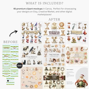 Canva Clipart Mockup Templates: Etsy Listing Images (Digital Download) image 2