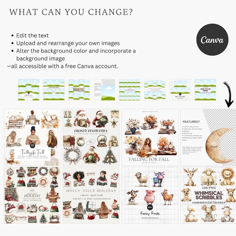 Canva Clipart Mockup Templates: Etsy Listing Images (Digital Download) image 3